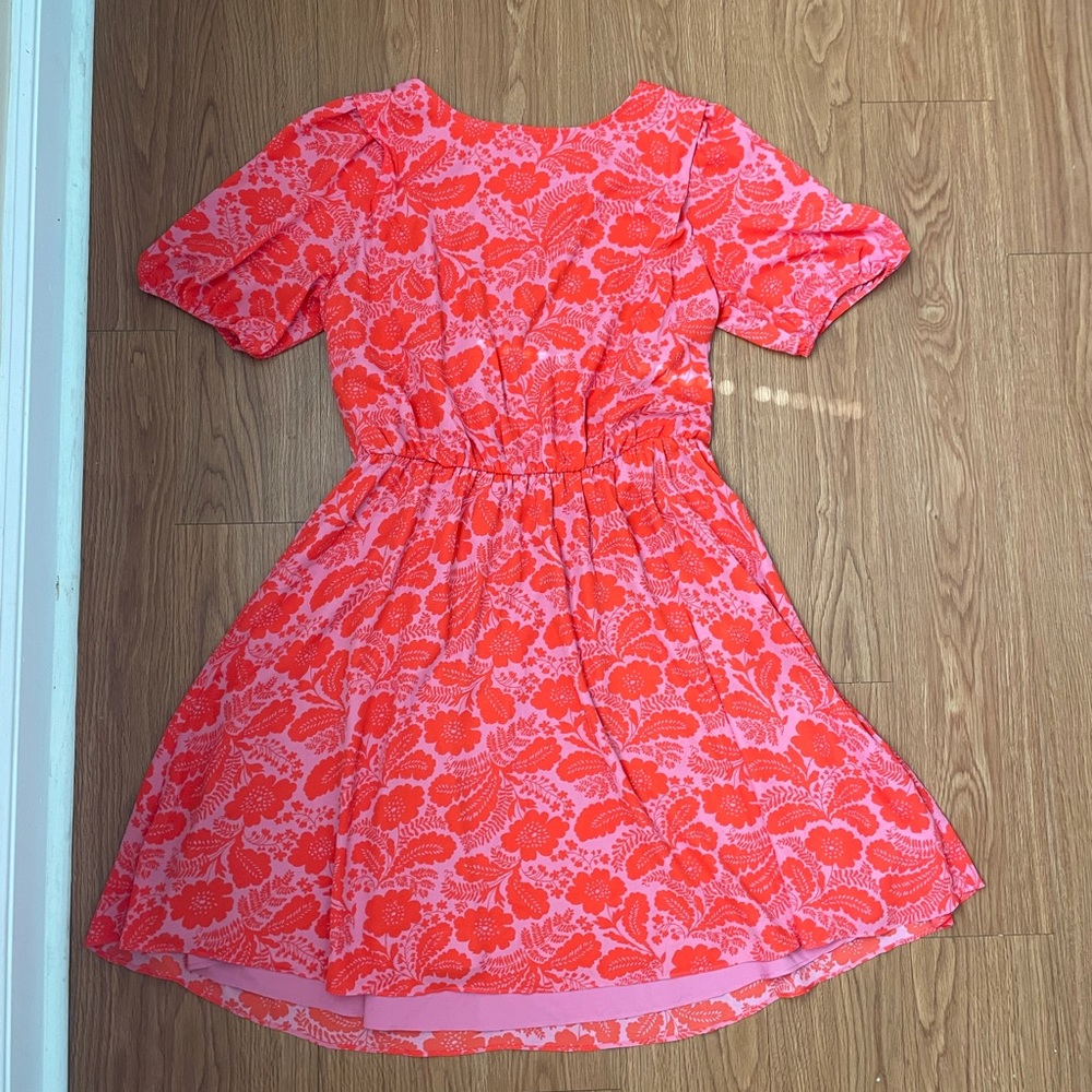 Ann Taylor orange floral dress with sleeves